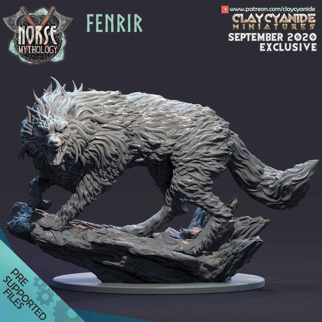3D Printed Clay Cyanide Fenrir Norse Mythology 28 32 mm D&D
