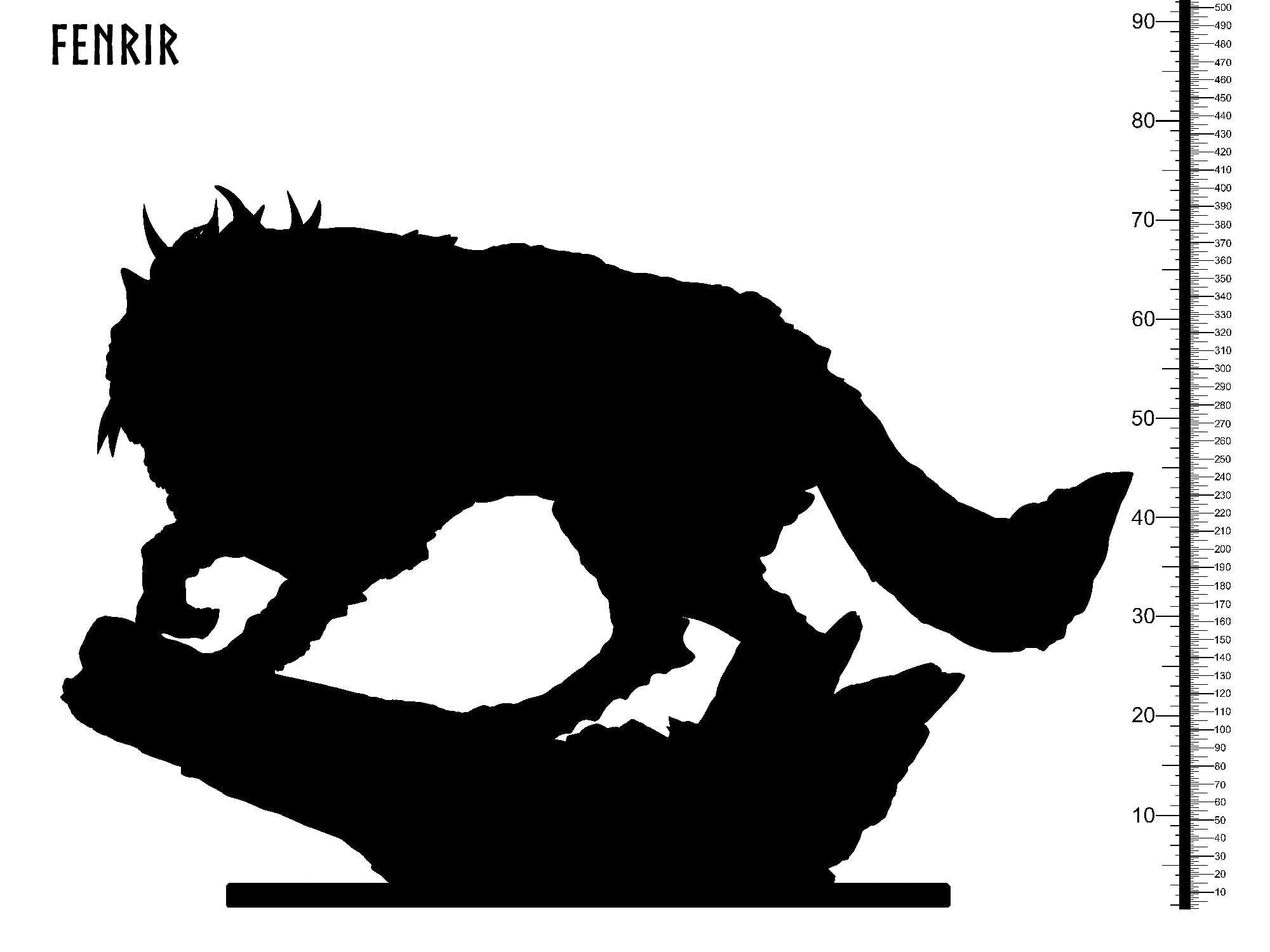 3D Printed Clay Cyanide Fenrir Norse Mythology 28 32 mm D&D