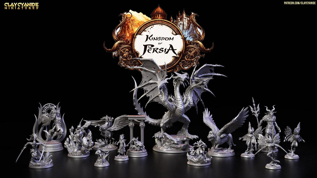 3D Printed Clay Cyanide Fereydun Kingdom of Persia 28 32 mm D&D