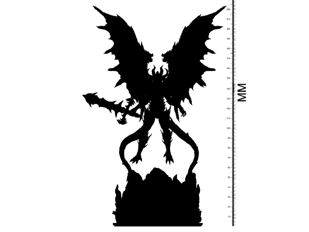 3D Printed Clay Cyanide Flame Demon Ragnarok D&D