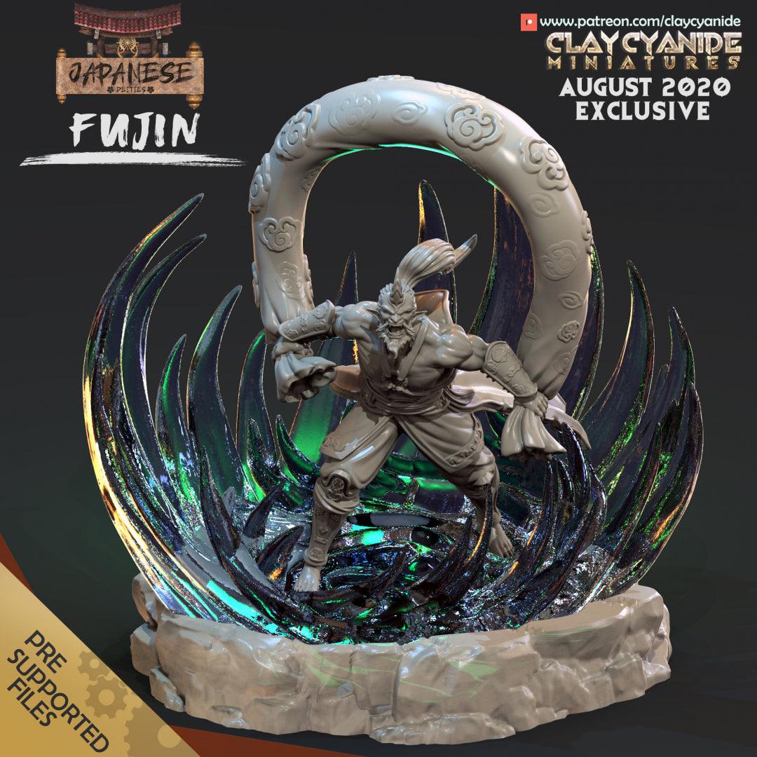 3D Printed Clay Cyanide Fujin God of Wind Japanese Deities Ragnarok D&D