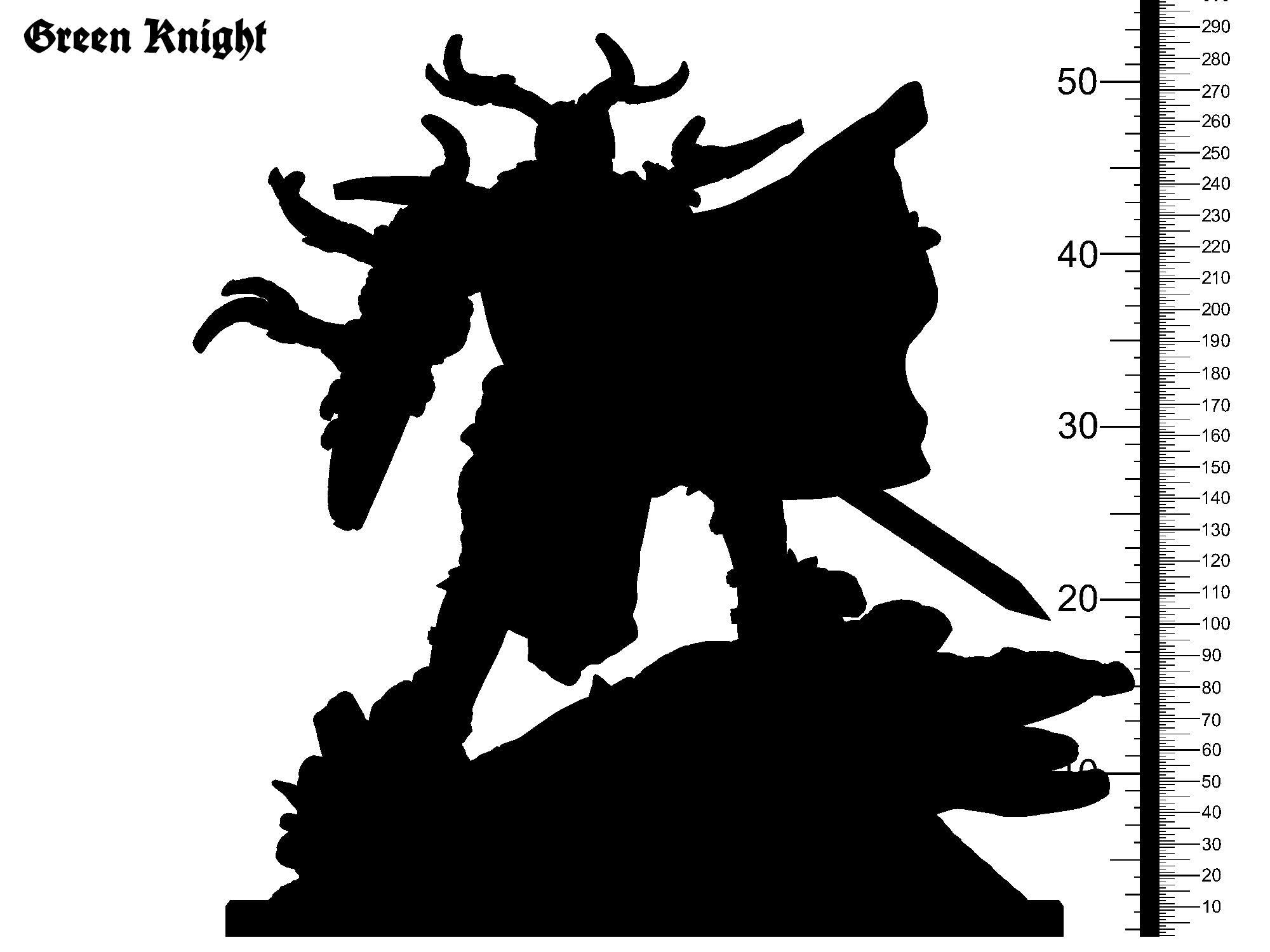 3D Printed Clay Cyanide Green Knight The Legend of King Arthur Ragnarok D&D