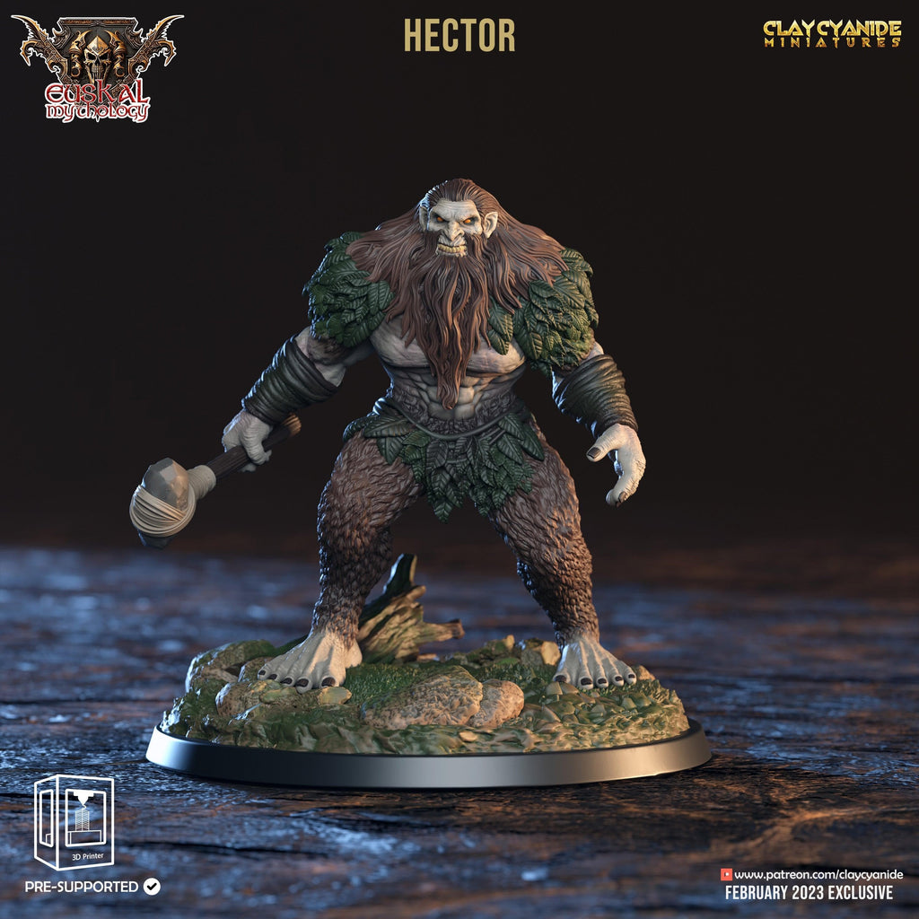 3D Printed Clay Cyanide Hector Basajaun Euskal Mythology 28 32 mm D&D