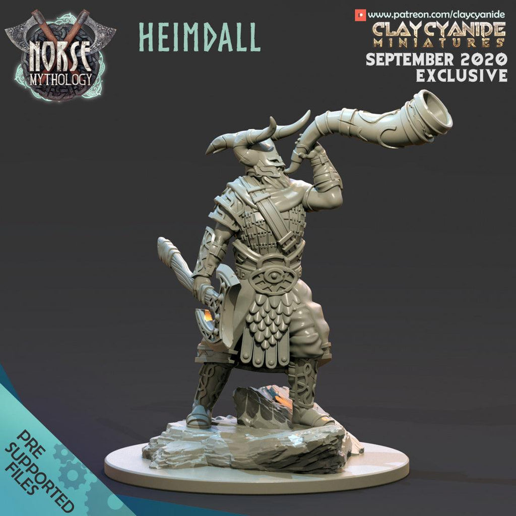 3D Printed Clay Cyanide Heimdall Norse Mythology 28 32 mm D&D