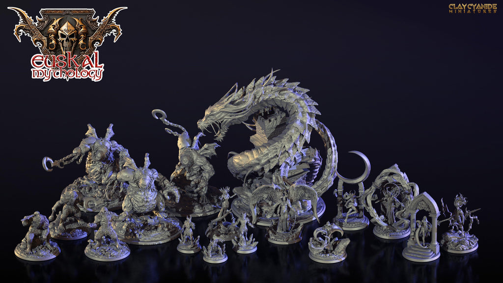 3D Printed Clay Cyanide Hugo Gaueko Euskal Mythology 28 32 mm D&D