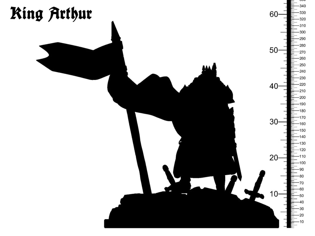 3D Printed Clay Cyanide King Arthur Standing The Legend of King Arthur Ragnarok D&D