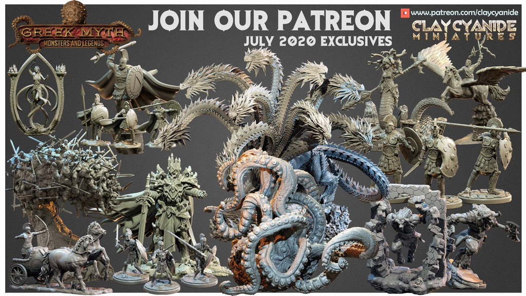 3D Printed Clay Cyanide Kraken Greek Mythology Part 2 28 32 mm D&D