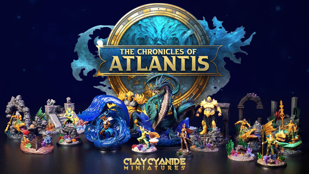 3D Printed Clay Cyanide Lochness Monster The Chronicles of Atlantis 28 32 mm D&D