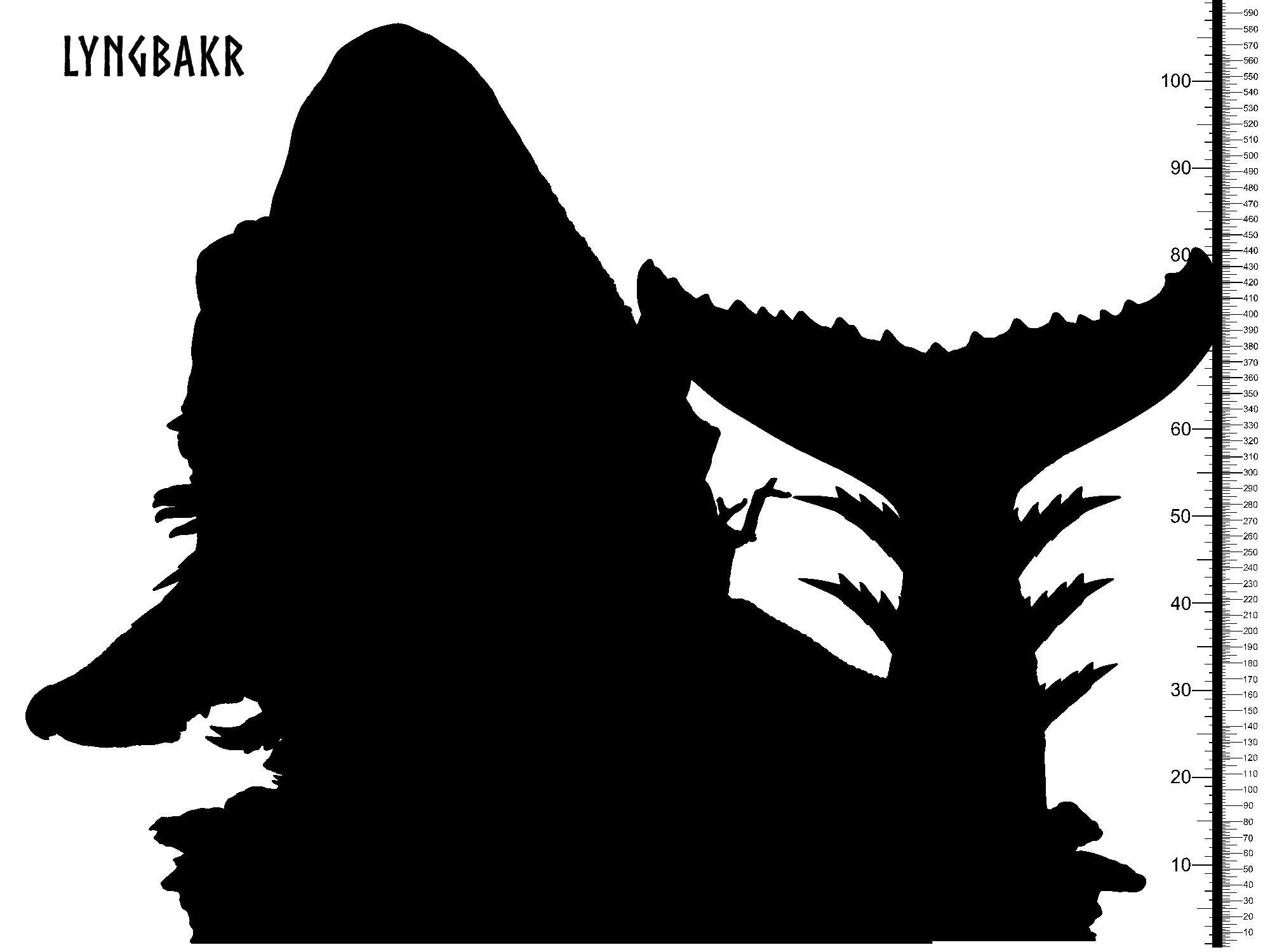 3D Printed Clay Cyanide Lyngbakr Norse Mythology 28 32 mm D&D