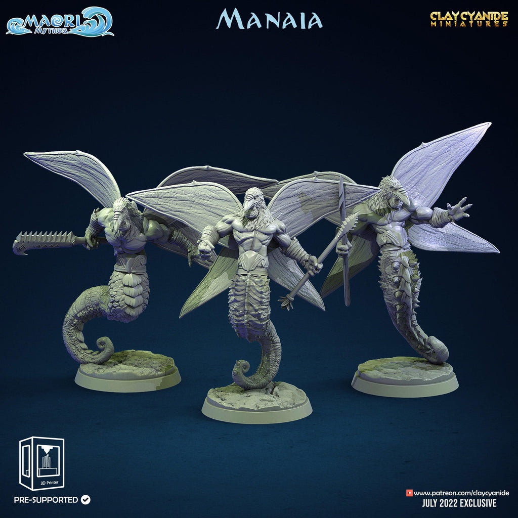 3D Printed Clay Cyanide Manaia Set Maori Mythos 28mm-32mm Ragnarok D&D
