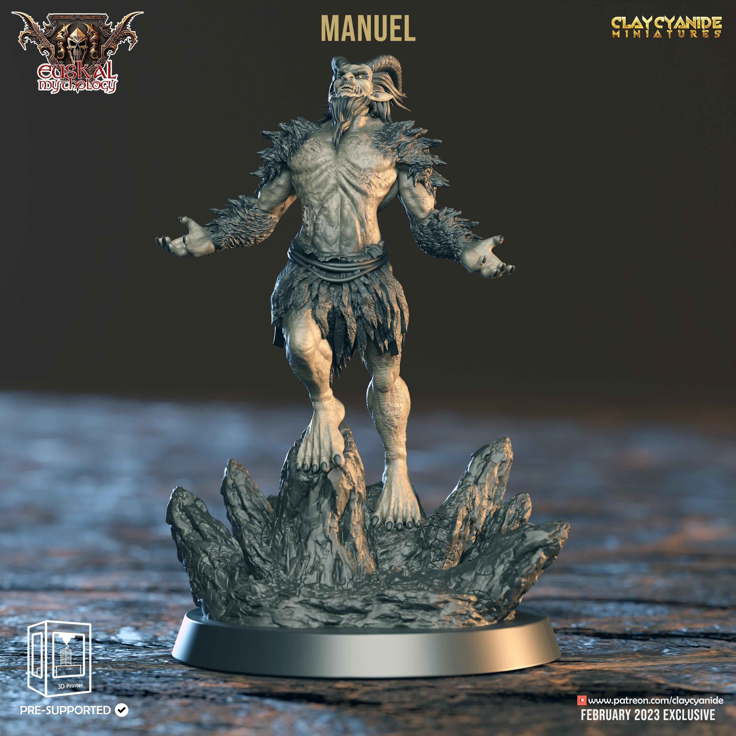 3D Printed Clay Cyanide Manuel Gaueko Euskal Mythology 28 32 mm D&D