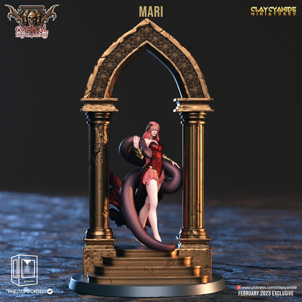 3D Printed Clay Cyanide Mari Euskal Mythology 28 32 mm D&D