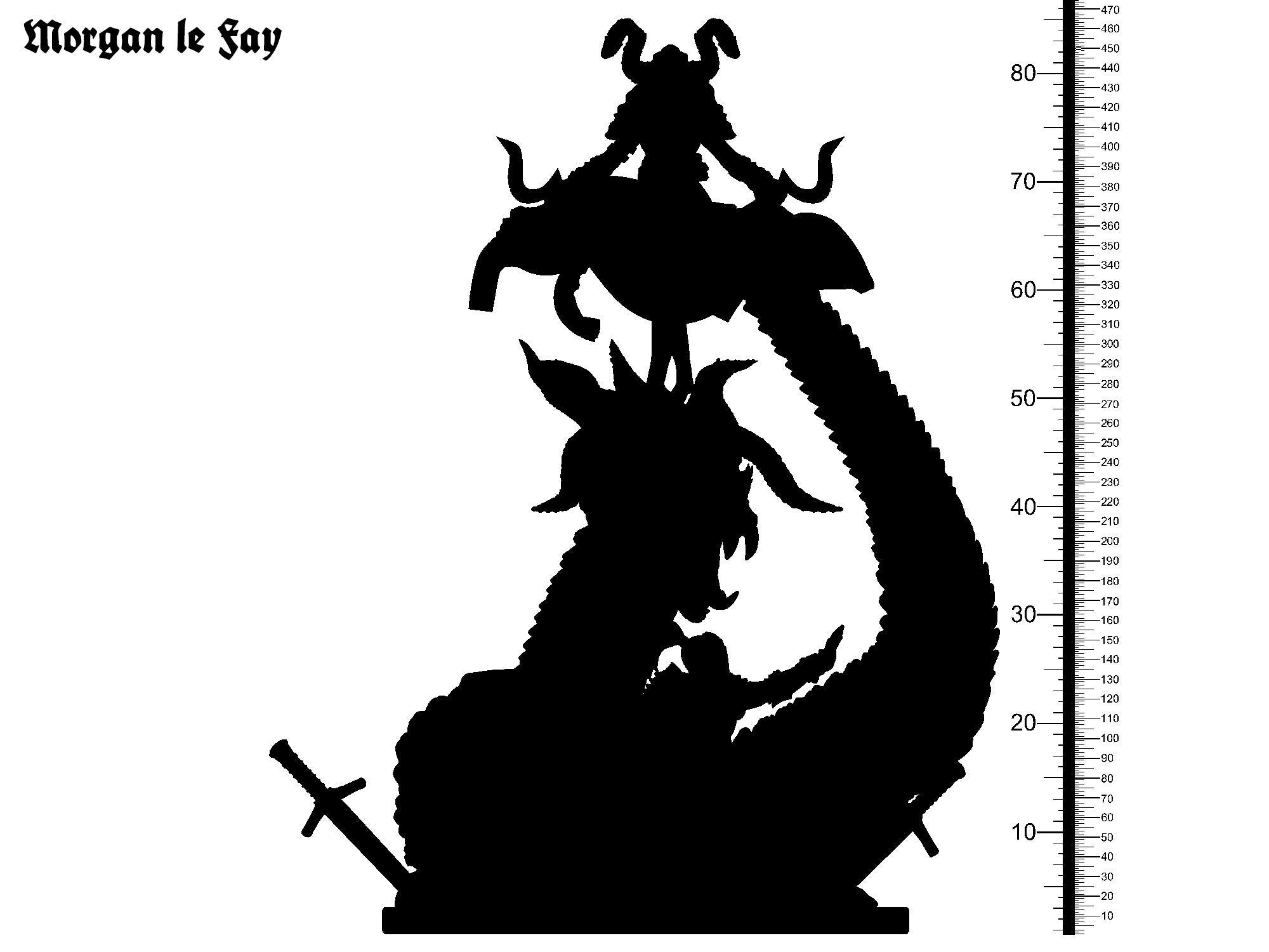 3D Printed Clay Cyanide Morgan Le Fay Legend of King Arthur Ragnarok D&D