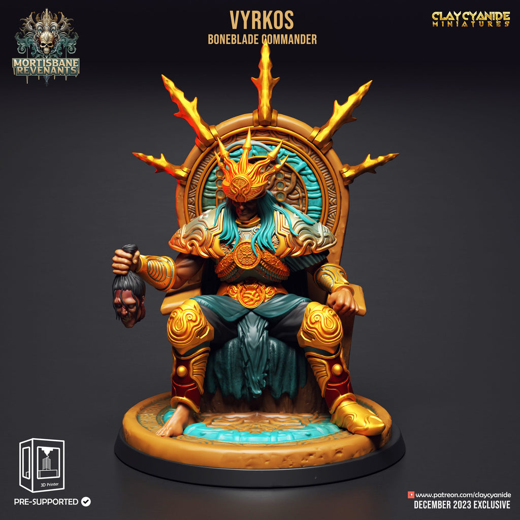 3D Printed Clay Cyanide Mortisbane Revenants - Vyrkos Boneblade Commander 28mm 32mm D&D