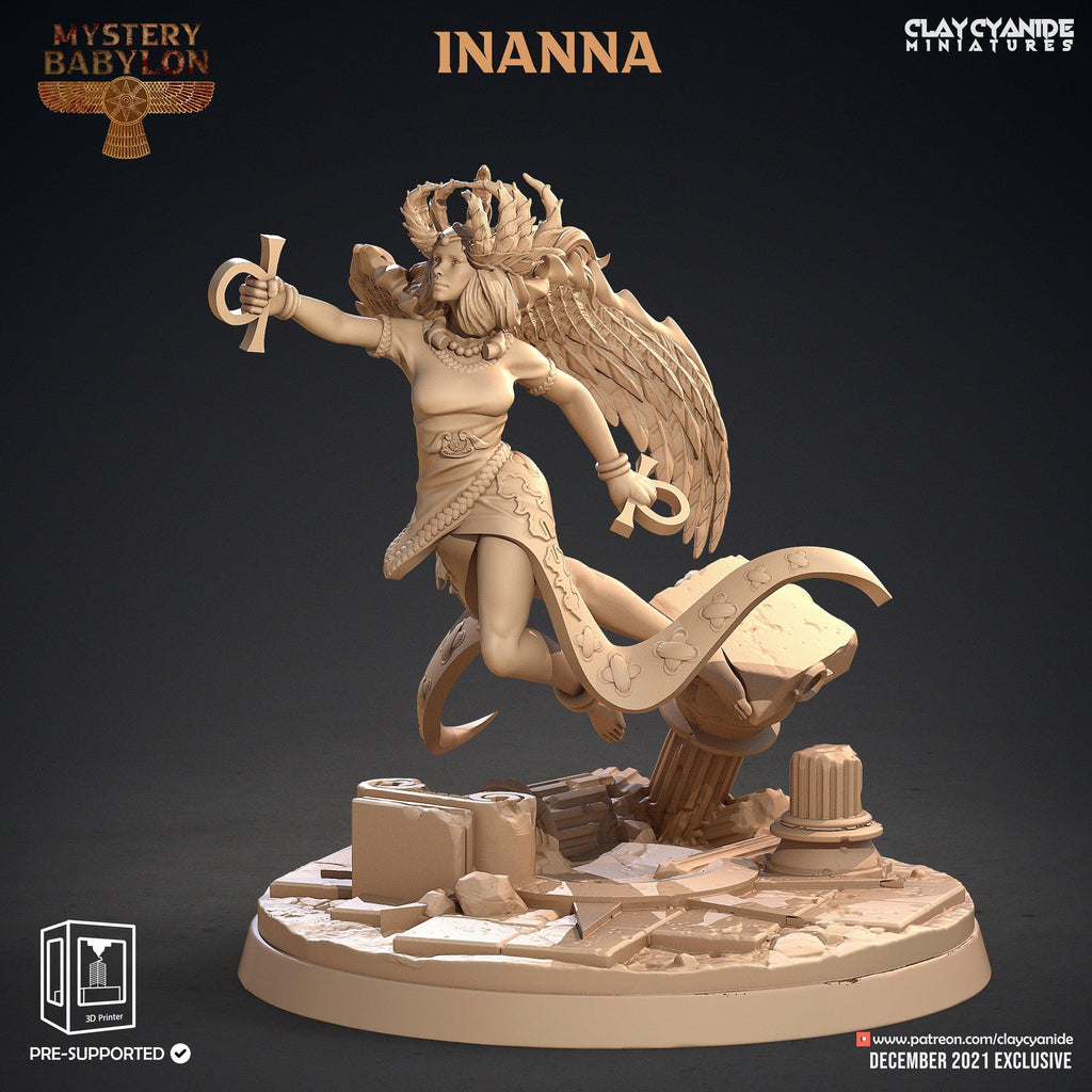 3D Printed Clay Cyanide Mystery Babylon - Inanna 28mm 32mm D&D
