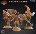 3D Printed Clay Cyanide Mystery Babylon - Winged Bull Men 28mm 32mm D&D