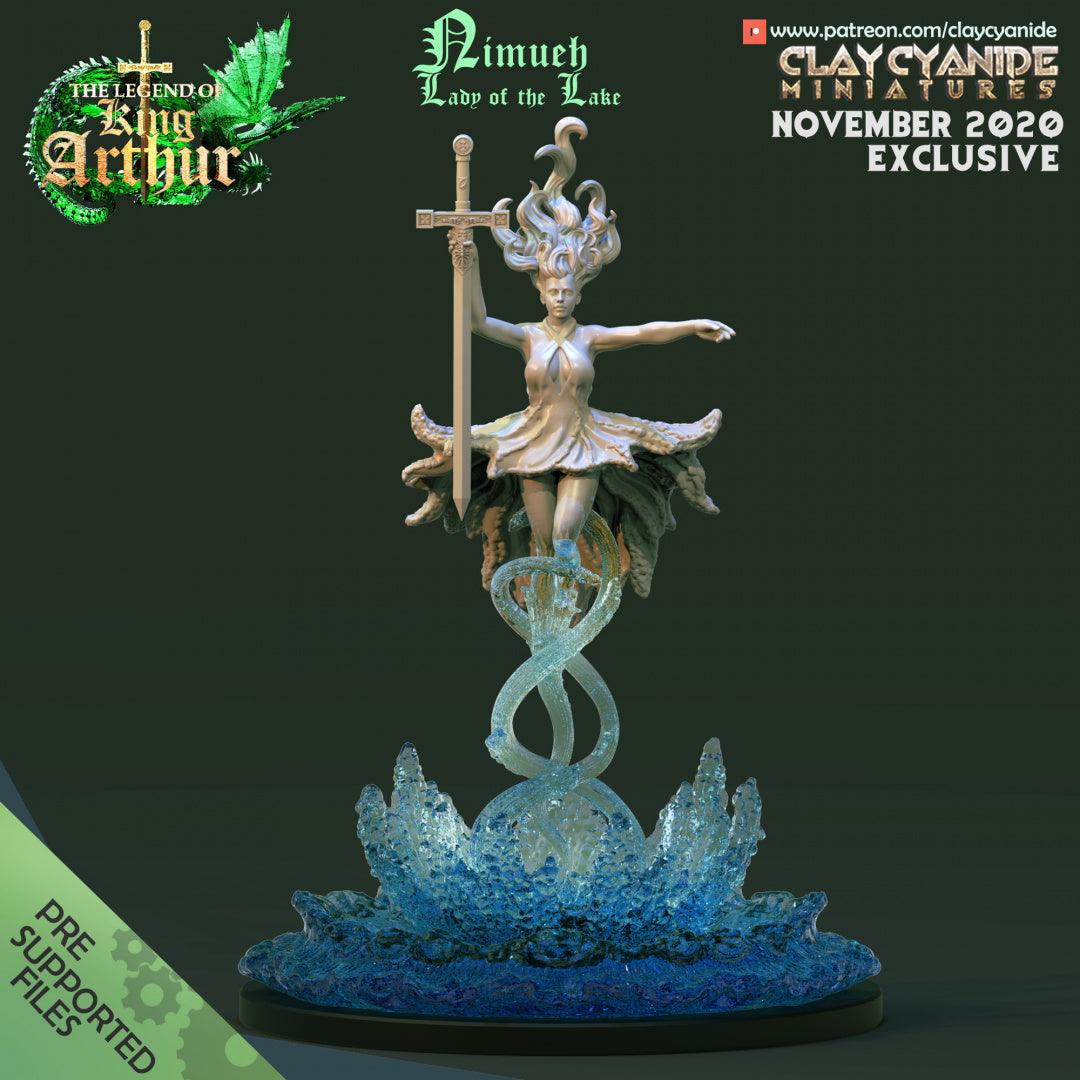 3D Printed Clay Cyanide Nimueh, Lady of the Lake The Legend of King Arthur Ragnarok D&D