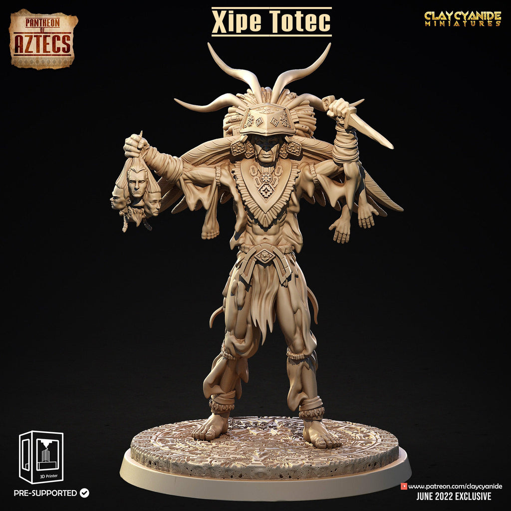 3D Printed Clay Cyanide Pantheon Of Aztecs Set Ragnarok D&D