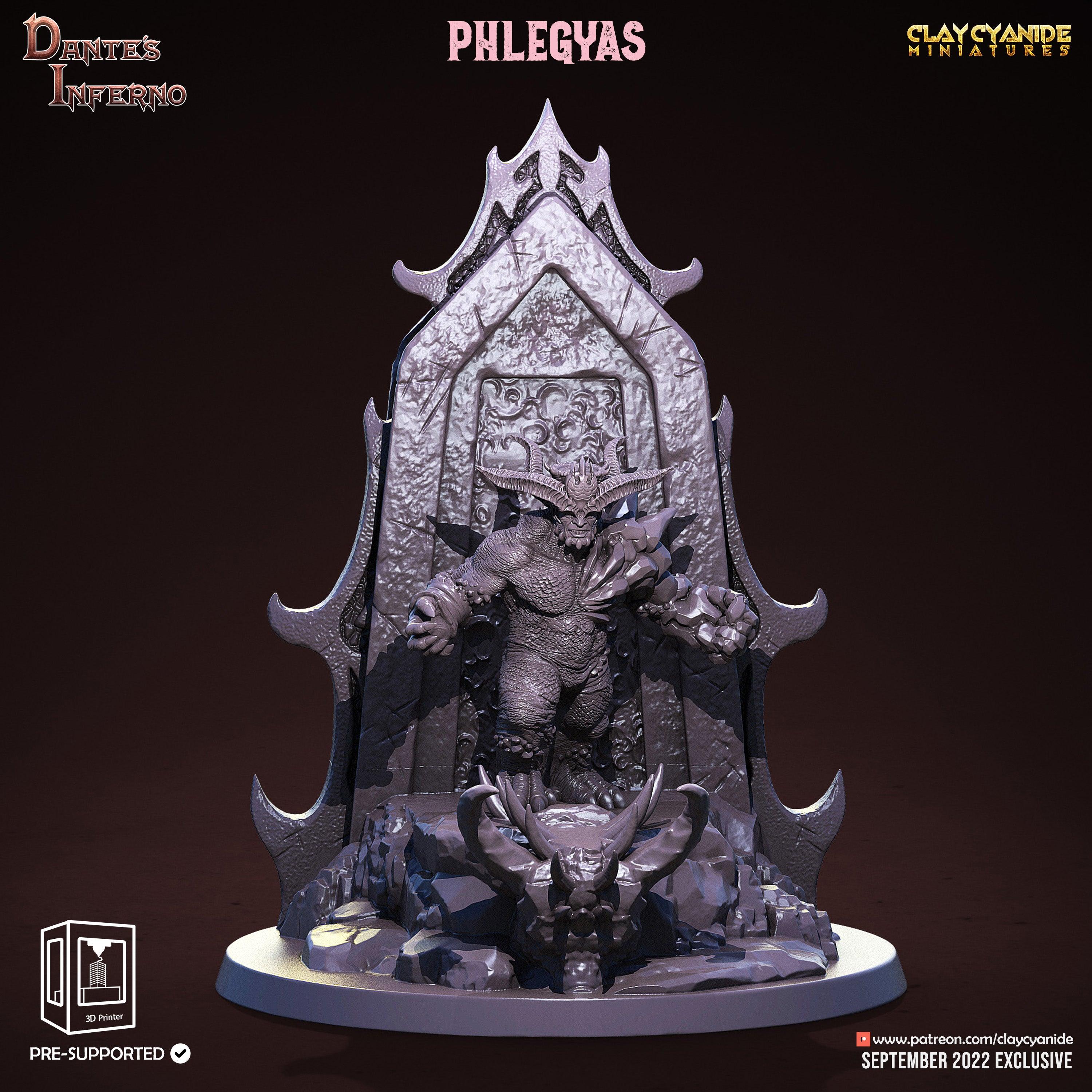 3D Printed Clay Cyanide Phlegyas Dante's Inferno 28mm-32mm Ragnarok D&D
