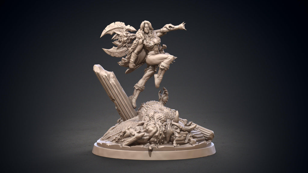 3D Printed Clay Cyanide Red Sonja 28-32mm Hyborian Age Ragnarok D&D