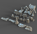3D Printed Clay Cyanide Ruins Set 28mm-32mm Ragnarok D&D