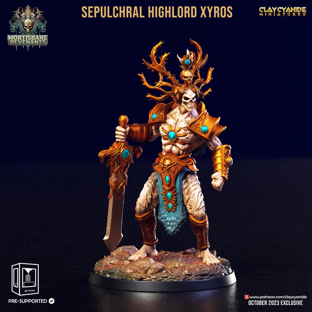 3D Printed Clay Cyanide Sepulchral Highlord Xyros Mortisbane Revenants 28 32 mm D&D