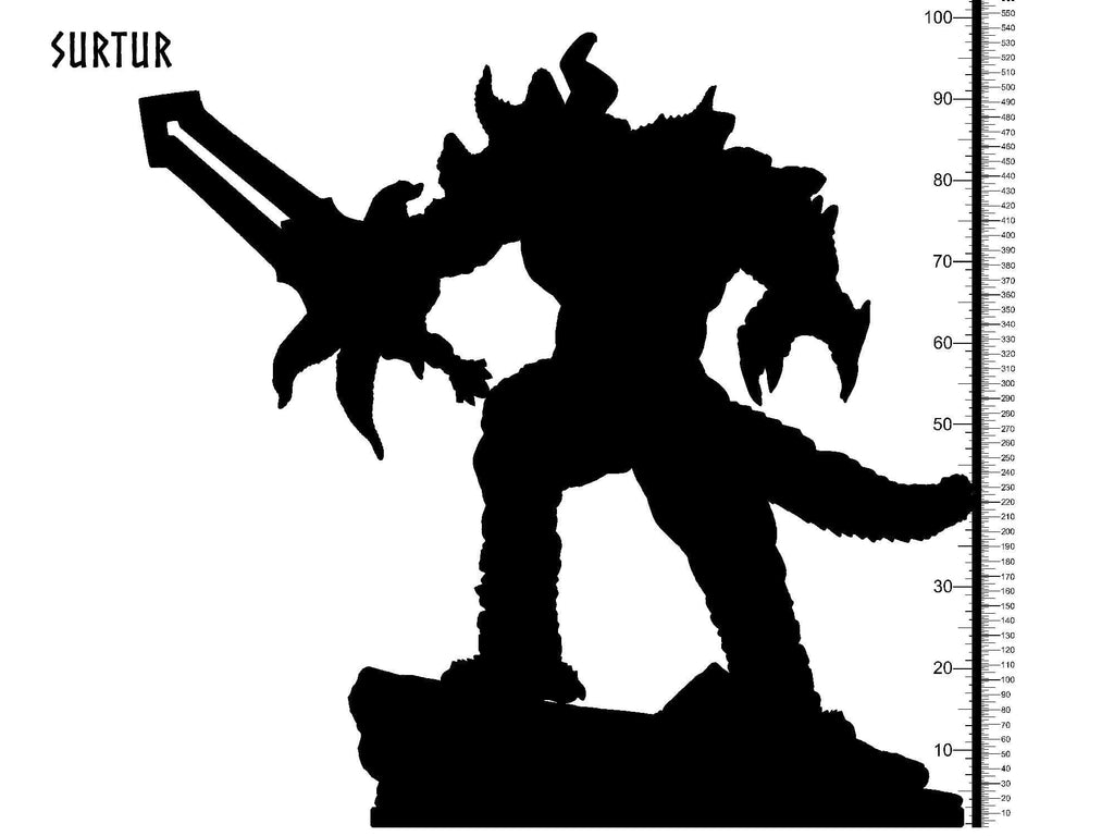 3D Printed Clay Cyanide Surtur Norse Mythology 28 32 mm D&D