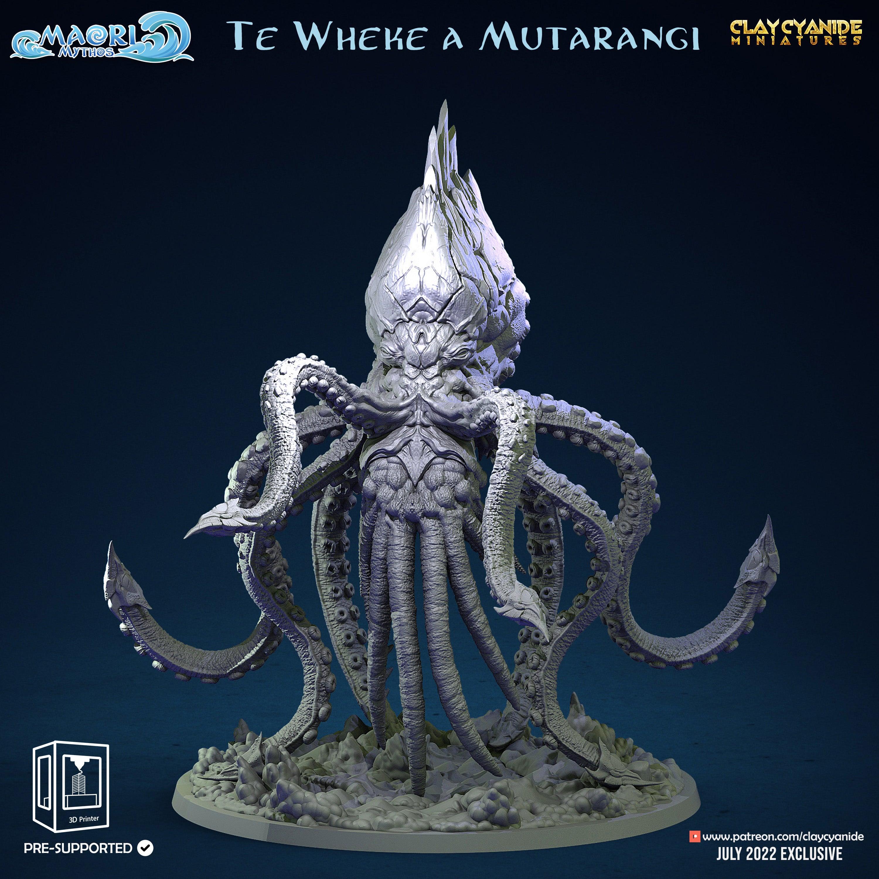 3D Printed Clay Cyanide Te Wheke a Mutarangi Maori Mythos 28mm-32mm Ragnarok D&D