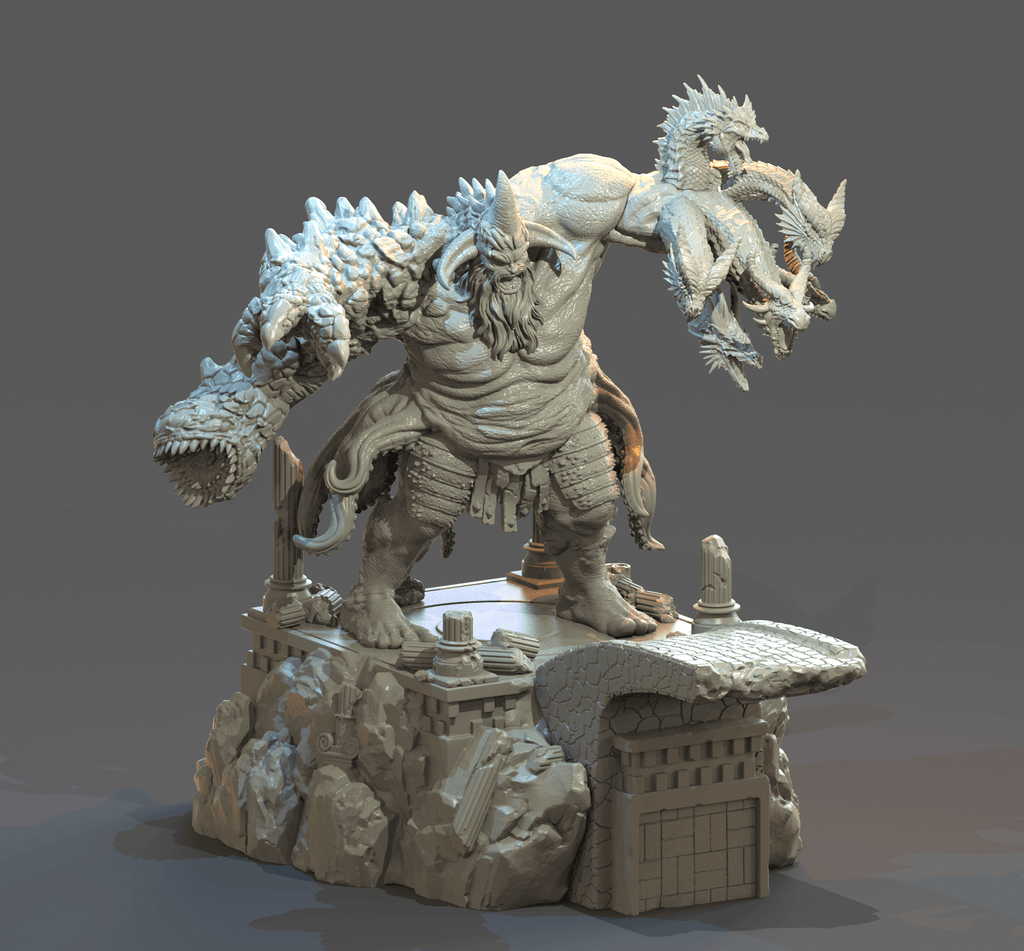 3D Printed Clay Cyanide Typhon Greek Myth Gods and Goddesses Ragnarok D&D