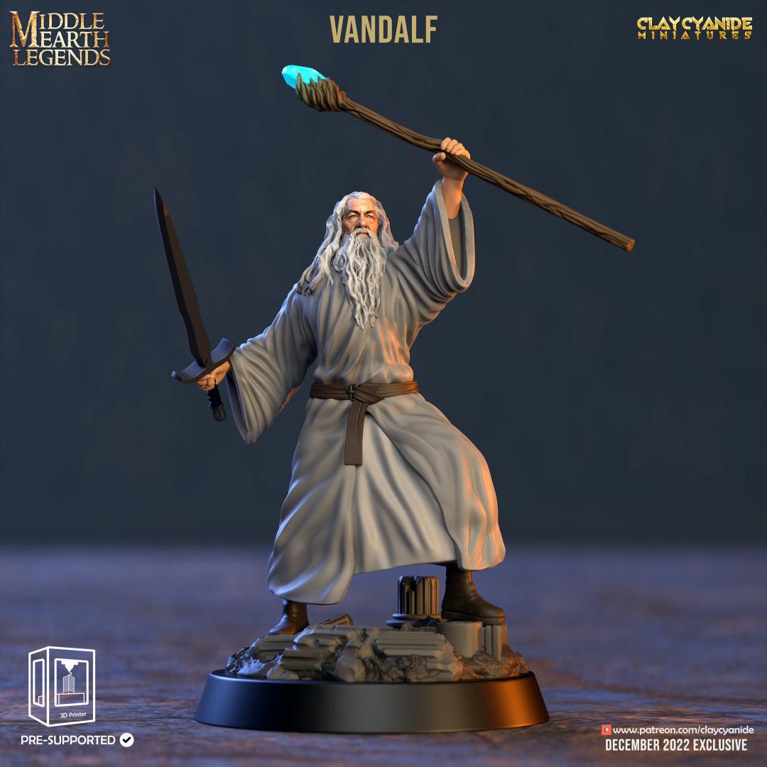 3D Printed Clay Cyanide Vandalf Middle Earth Legends 28 32 mm D&D