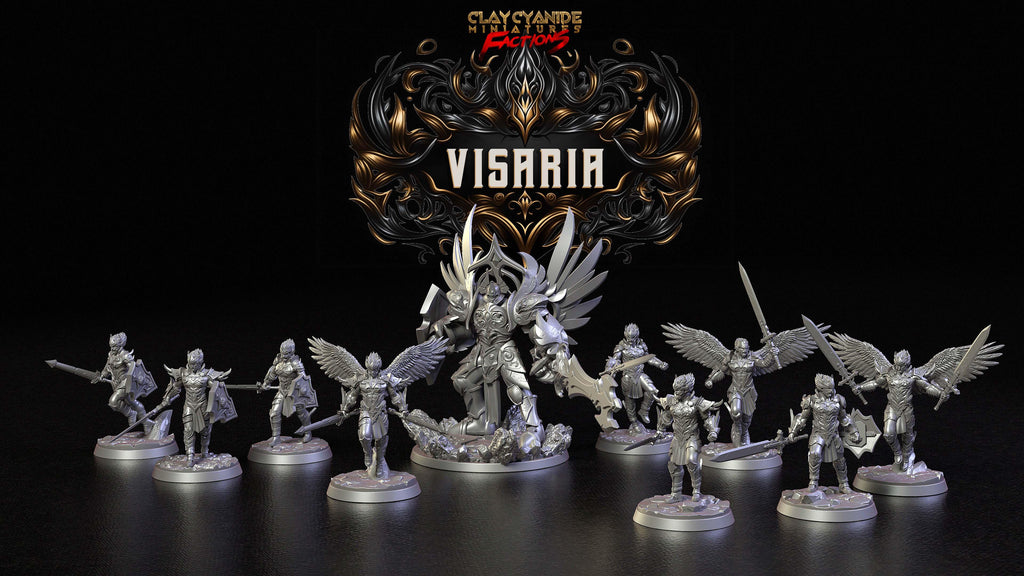 3D Printed Clay Cyanide Visarian Nobles Factions Ragnarok D&D