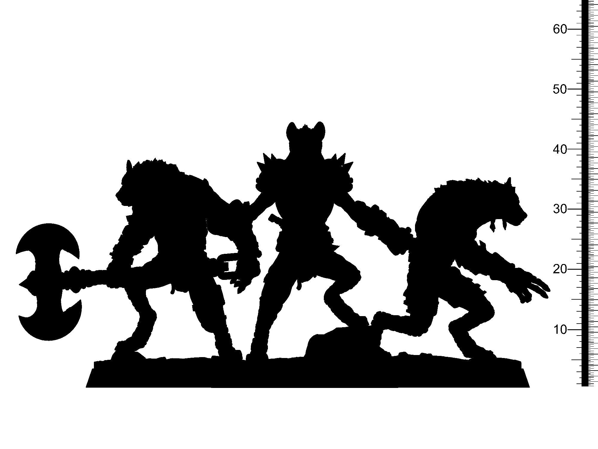 3D Printed Clay Cyanide Werehyenas Ethiopian Mythos 28 32 mm D&D