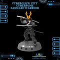 3D Printed Cyberglow City Cyberpunk Samurai Warrior Miniature  - 28mm 32mm