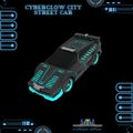 3D Printed Cyberglow City Cyberpunk Street Car Miniature  - 28mm 32mm