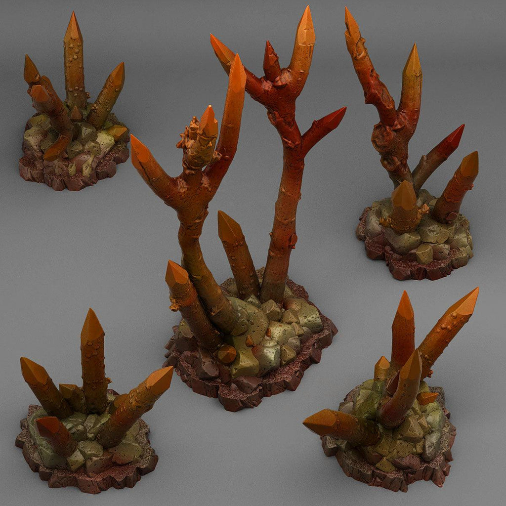 3D Printed Fantastic Plants and Rocks Abandoned Dangerous Sticks 28mm - 32mm D&D Wargaming