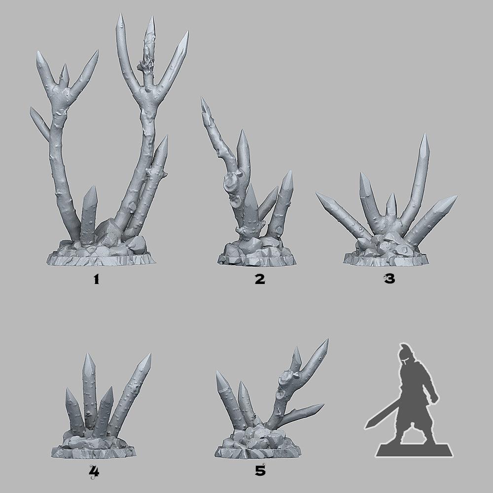 3D Printed Fantastic Plants and Rocks Abandoned Dangerous Sticks 28mm - 32mm D&D Wargaming