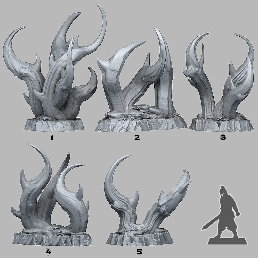 3D Printed Fantastic Plants and Rocks Aggressive Strange Brambles 28mm - 32mm D&D Wargaming