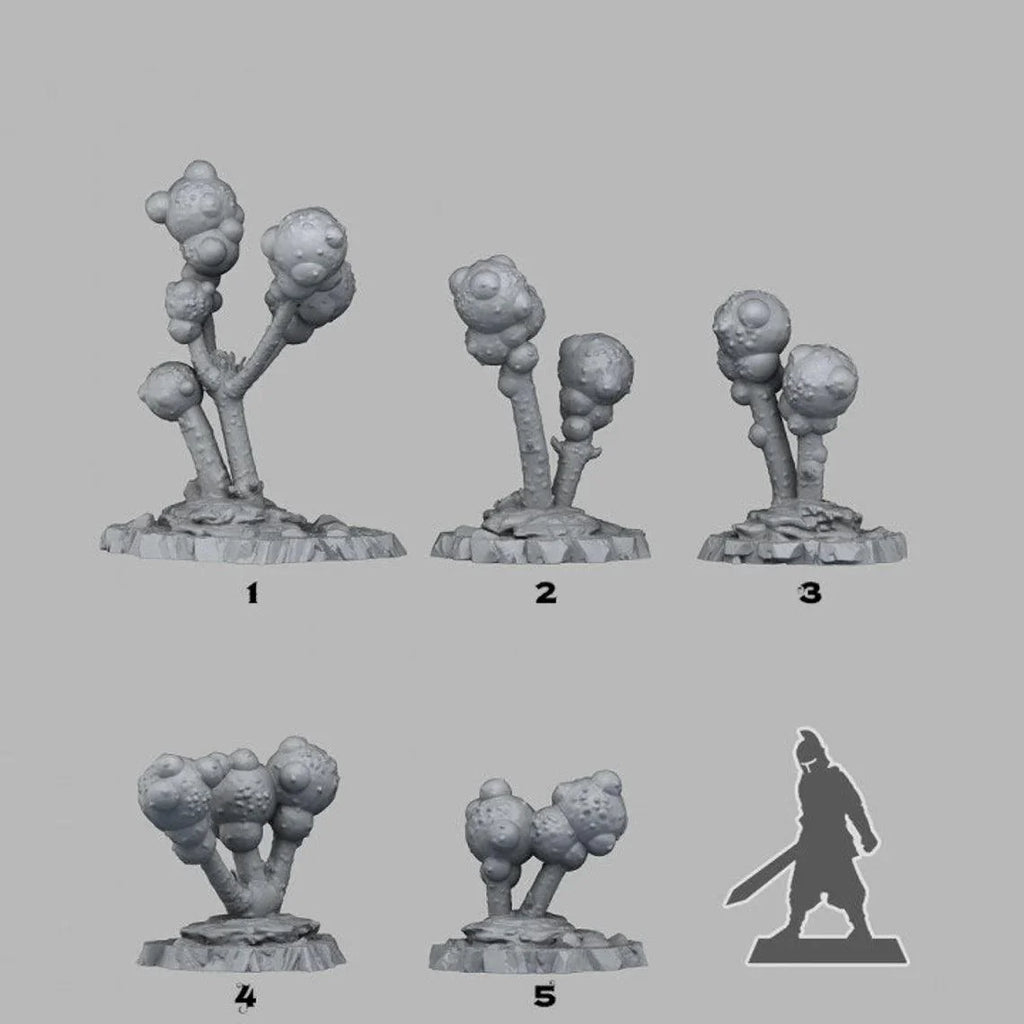3D Printed Fantastic Plants and Rocks Alien Bulbs 28mm - 32mm D&D Wargaming