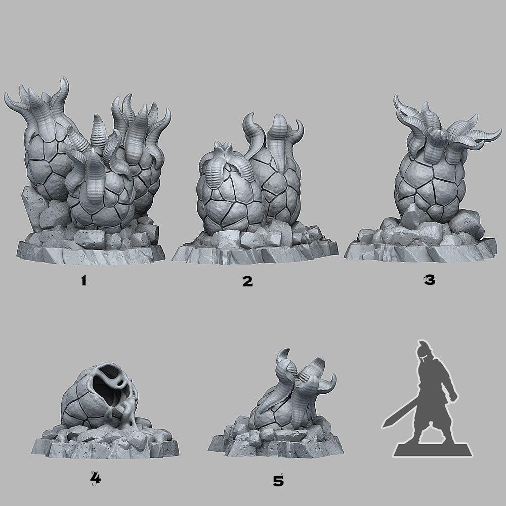 3D Printed Fantastic Plants and Rocks Alien Eggs 28mm - 32mm D&D Wargaming