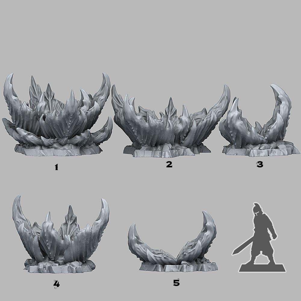 3D Printed Fantastic Plants and Rocks Alien Flowers 28mm - 32mm D&D Wargaming