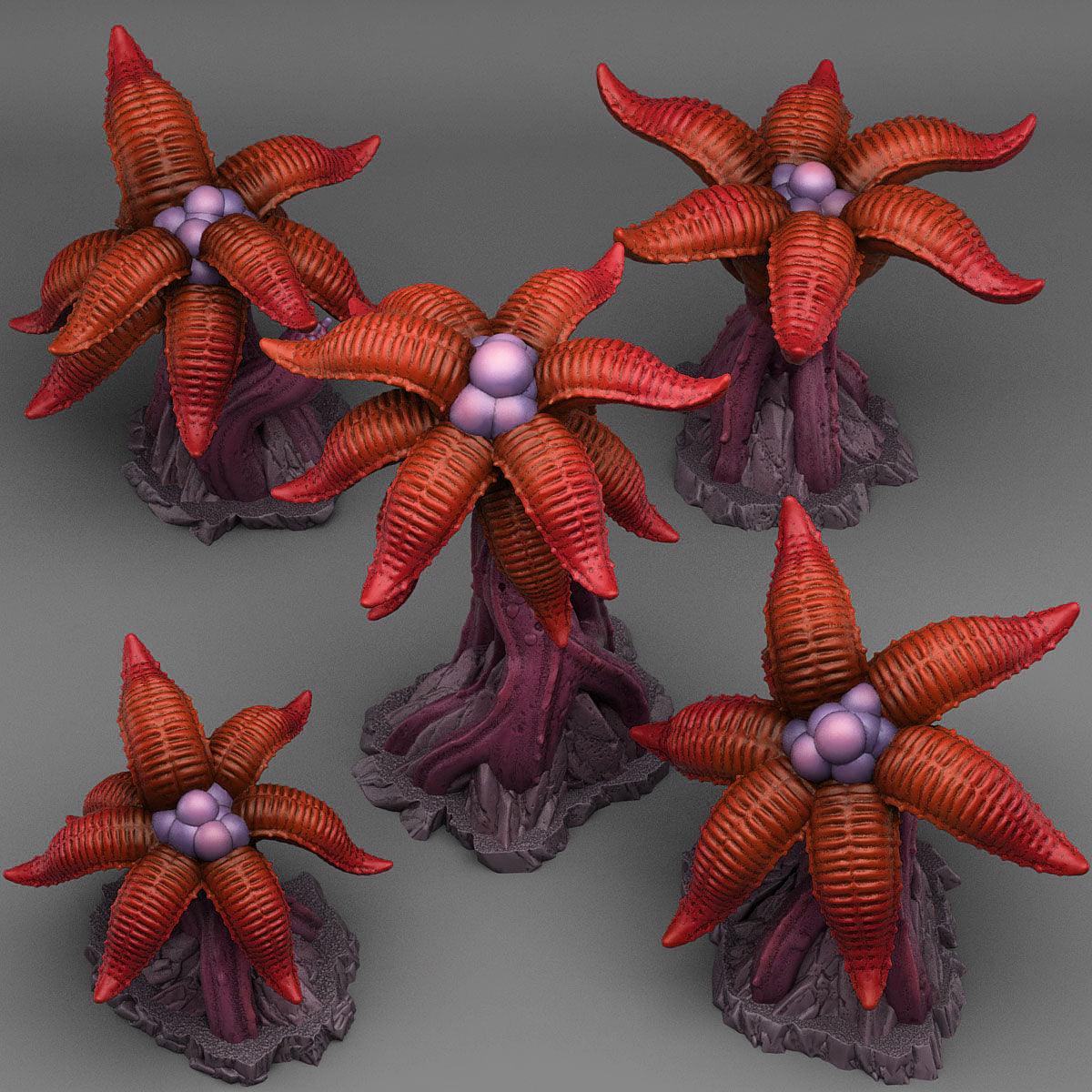 3D Printed Fantastic Plants and Rocks Alien Palms 28mm - 32mm D&D Wargaming