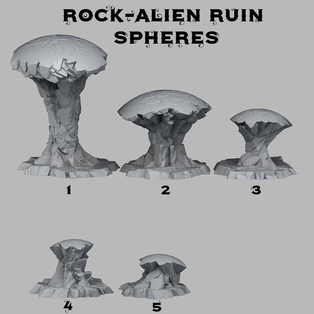 3D Printed Fantastic Plants and Rocks Alien Ruin Spheres 28mm - 32mm D&D Wargaming