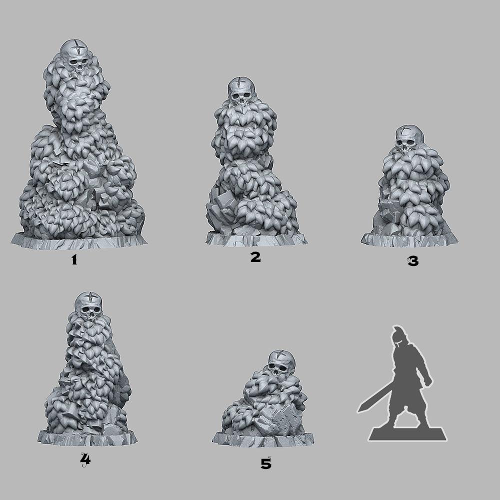 3D Printed Fantastic Plants and Rocks Ancient Crusader Tombs 28mm - 32mm D&D Wargaming