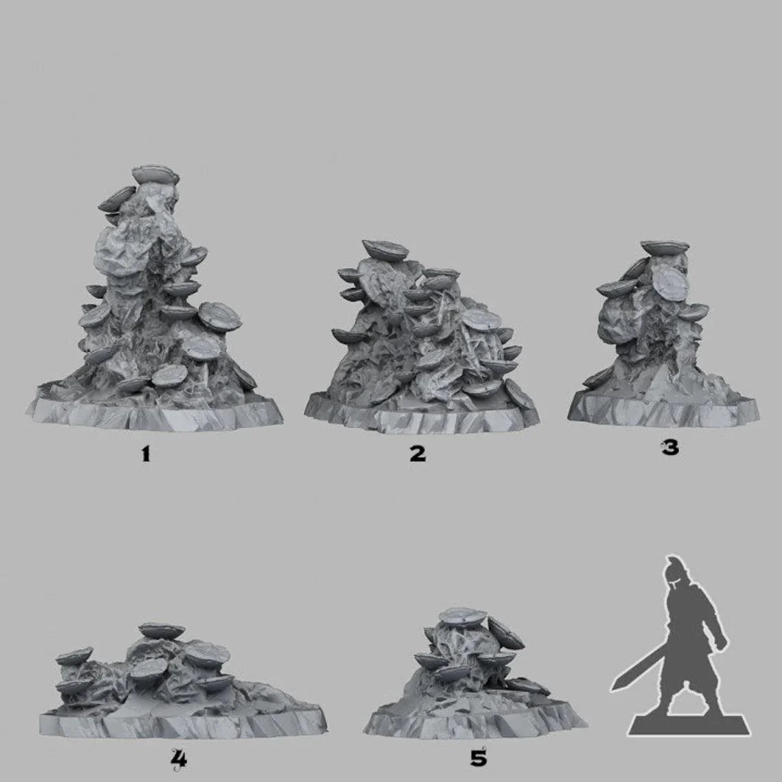3D Printed Fantastic Plants and Rocks Ancient Moulds 28mm - 32mm D&D Wargaming