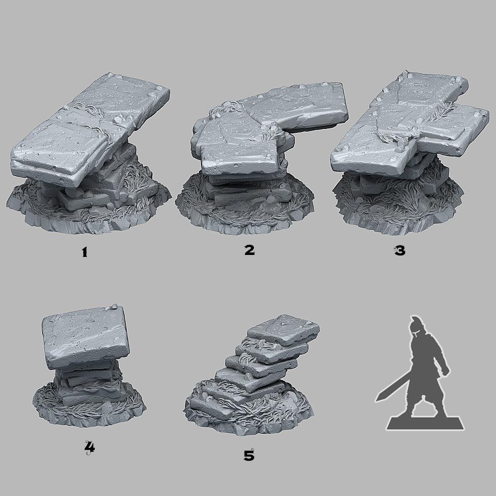 3D Printed Fantastic Plants and Rocks Aztec Modular Bridges 28mm - 32mm D&D Wargaming