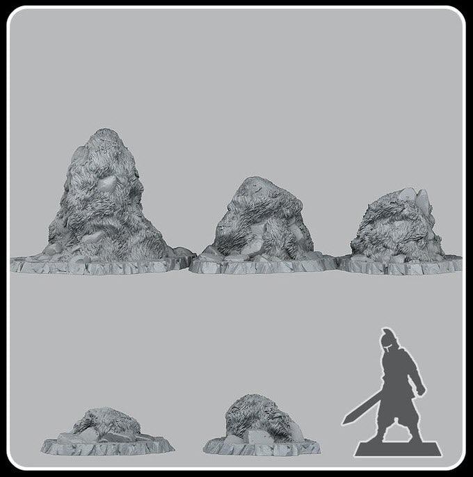 3D Printed Fantastic Plants and Rocks Curious Grassy Rocks 28mm - 32mm D&D Wargaming