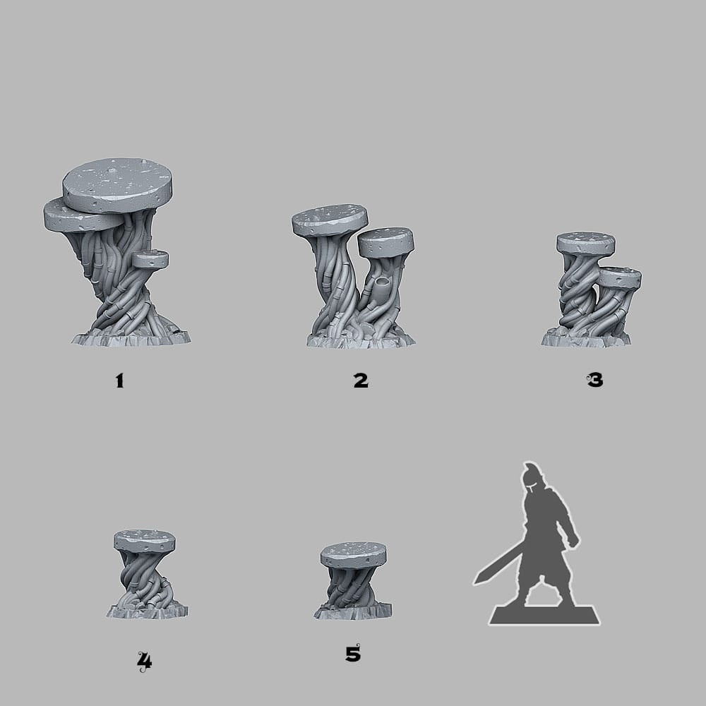 3D Printed Fantastic Plants and Rocks Cyber Desert Rocks 28mm - 32mm D&D Wargaming