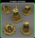 3D Printed Fantastic Plants and Rocks Cyber Stones 28mm - 32mm D&D Wargaming