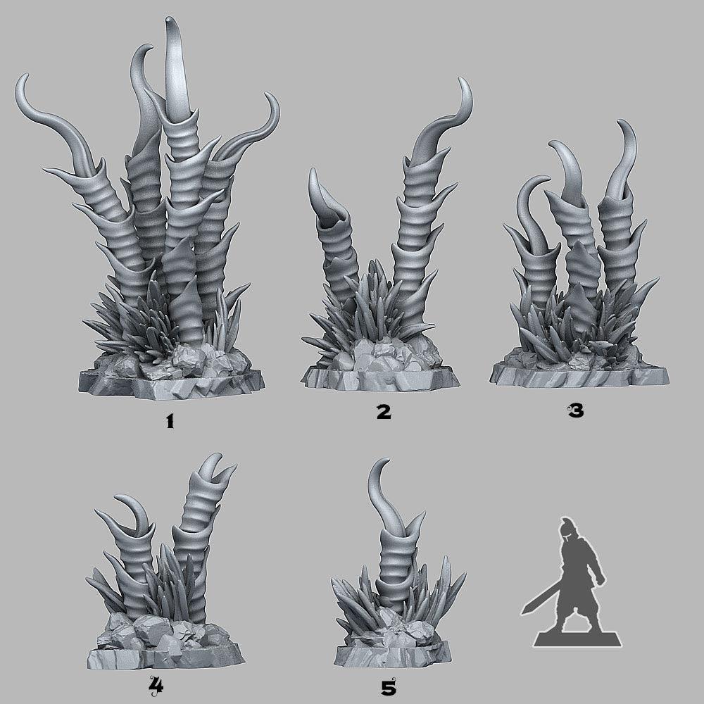 3D Printed Fantastic Plants and Rocks Damned Lilies 28mm - 32mm D&D Wargaming