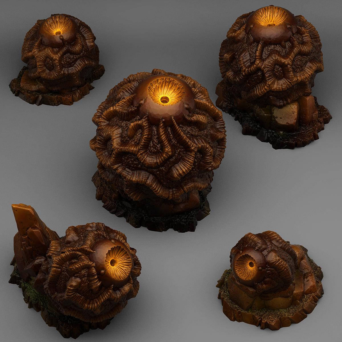 3D Printed Fantastic Plants and Rocks Dark Observer Stones 28mm - 32mm D&D Wargaming